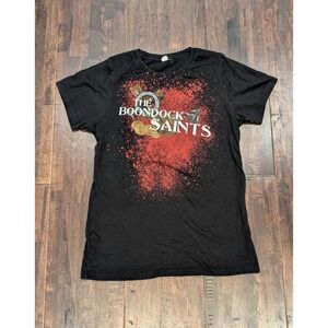 The Boondock Saints Shirt Mens XL Black Red Splatter Graphic Movie Tee Startee
